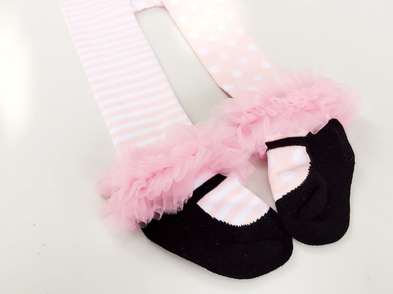 Baby Kid Girls Striped Polka dots Print Accessories Socks