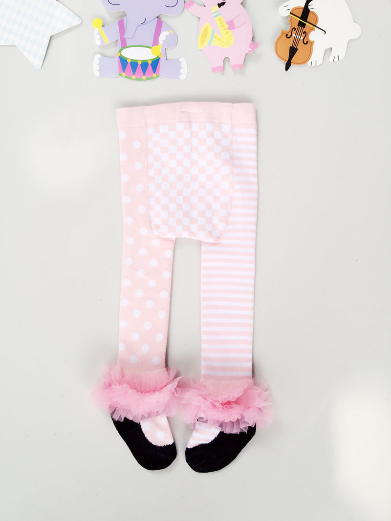 Baby Kid Girls Striped Polka dots Print Accessories Socks