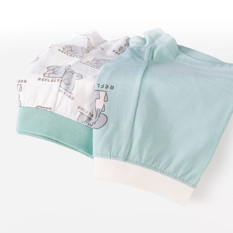 4 Pieces Baby Kid Boys Striped Cartoon Plant Underwears