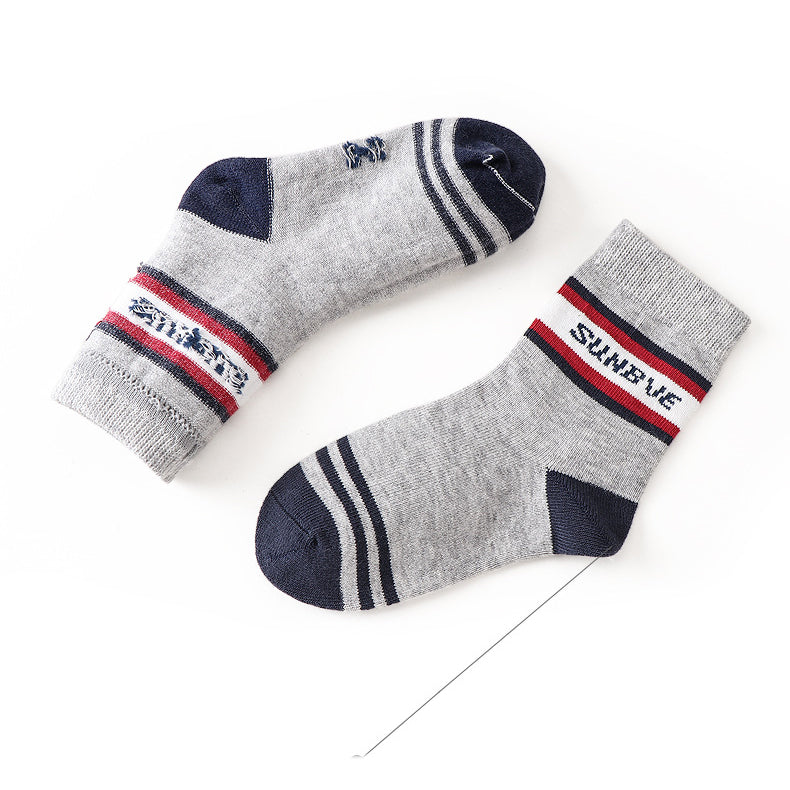 5 Pairs Baby Kid Boys Striped Car Accessories Socks