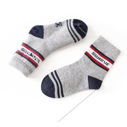 5 Pairs Baby Kid Boys Striped Car Accessories Socks