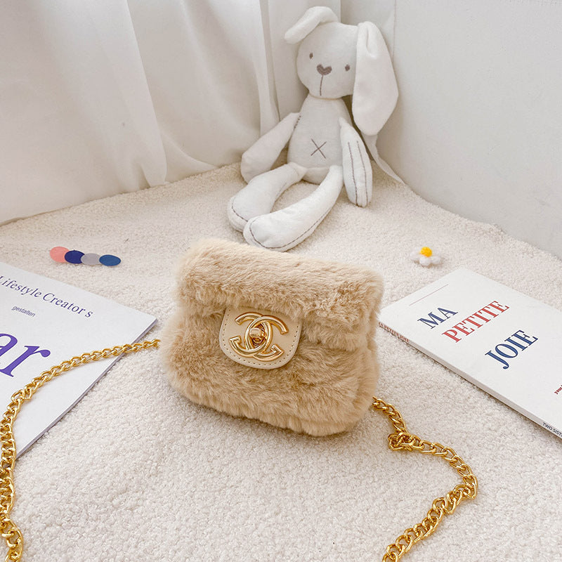 Children Autumn And Winter Plush Chain Crossbody Bag Wholesale Girl Clothing