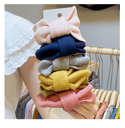 Girls Solid Color Striped Accessories Headwear