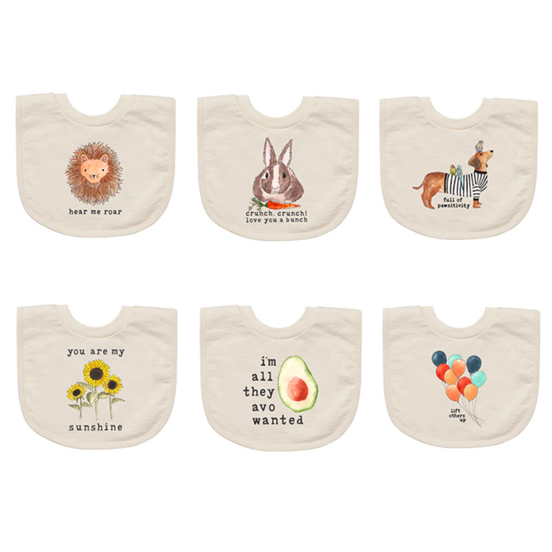 Unisex Letters Animals Print Baby Bibs Wholesale