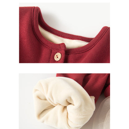 Baby Kid Girls Color-blocking Fruit Dresses And Solid Color Bow Accessories Socks Wholesale 22081106