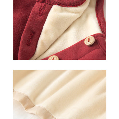 Baby Kid Girls Color-blocking Fruit Dresses And Solid Color Bow Accessories Socks Wholesale 22081106