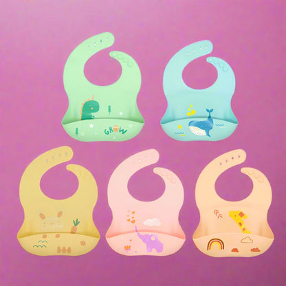 Baby Unisex Dinosaur Cartoon Print Baby Bibs