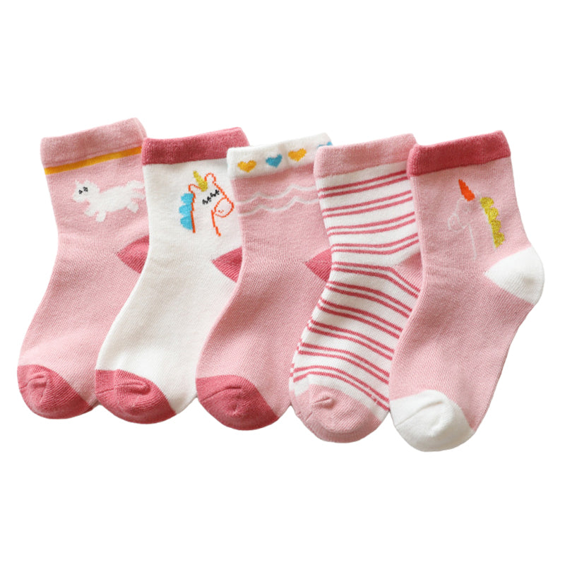 5 Pairs Baby Kid Unisex Cartoon Socks