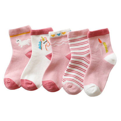 5 Pairs Baby Kid Unisex Cartoon Socks