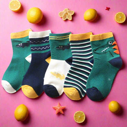 5 Pairs Baby Kid Unisex Cartoon Socks