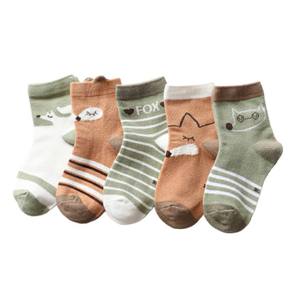 5 Pairs Baby Kid Unisex Cartoon Socks
