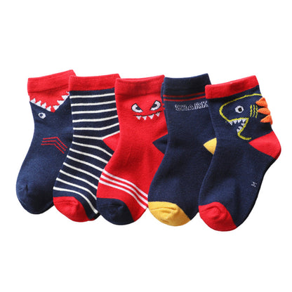 5 Pairs Baby Kid Unisex Cartoon Socks