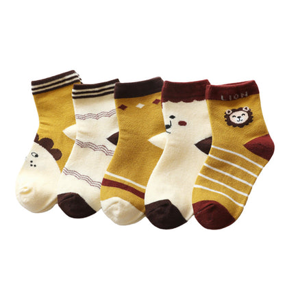 5 Pairs Baby Kid Unisex Cartoon Socks