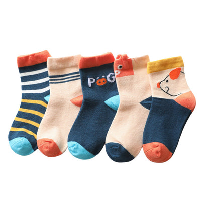 5 Pairs Baby Kid Unisex Cartoon Socks
