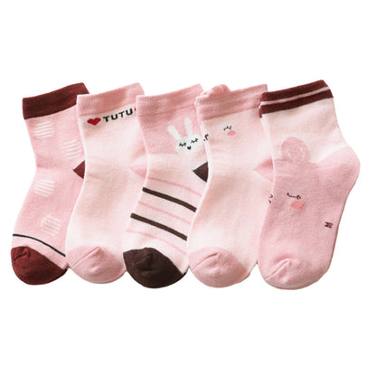 5 Pairs Baby Kid Unisex Cartoon Socks