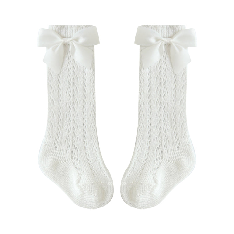 Girls Solid Color Bow Accessories Socks Wholesale 220831111