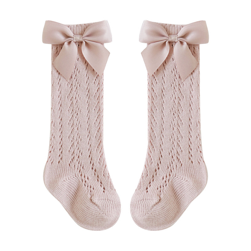 Girls Solid Color Bow Accessories Socks Wholesale 220831111