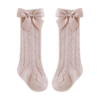 Girls Solid Color Bow Accessories Socks Wholesale 220831111