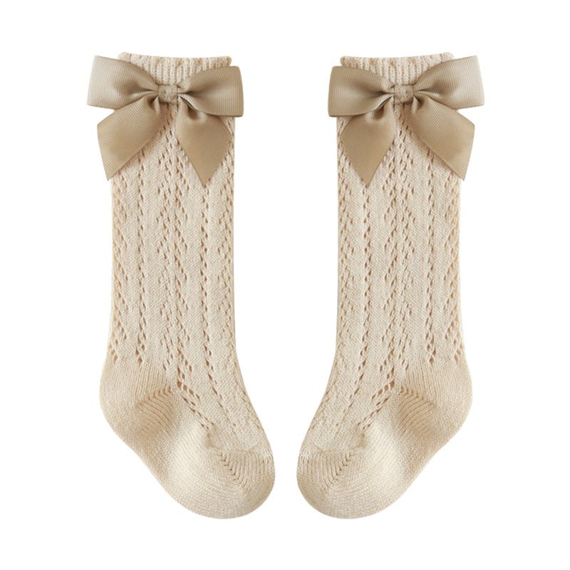 Girls Solid Color Bow Accessories Socks Wholesale 220831111