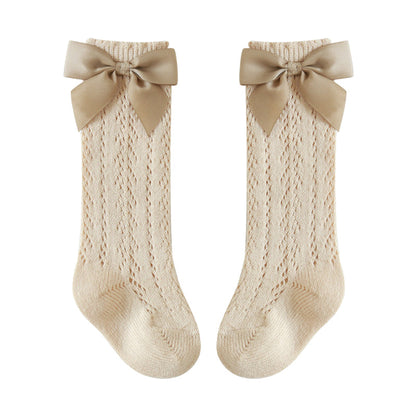 Girls Solid Color Bow Accessories Socks Wholesale 220831111