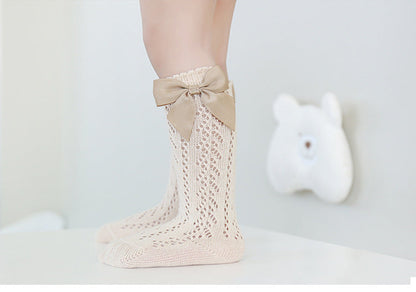 Girls Solid Color Bow Accessories Socks Wholesale 220831111