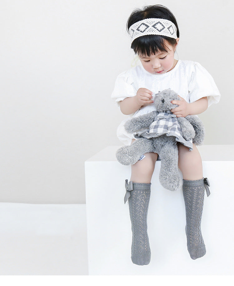 Girls Solid Color Bow Accessories Socks Wholesale 220831111