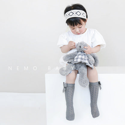Girls Solid Color Bow Accessories Socks Wholesale 220831111