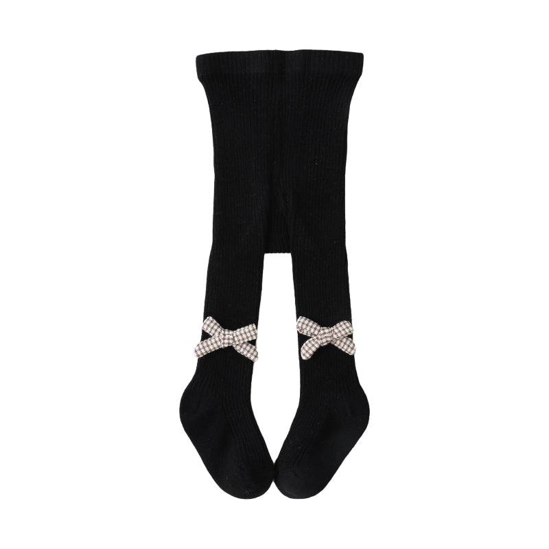 Baby Kid Girls Bow Muslin&Ribbed Accessories Socks Wholesale 220831176
