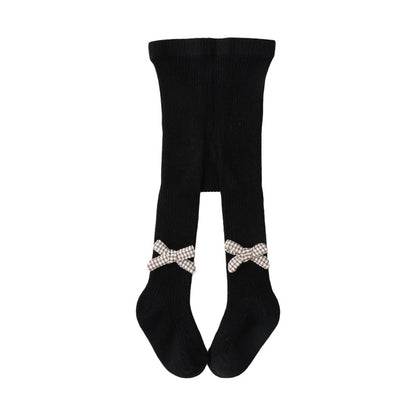 Baby Kid Girls Bow Muslin&Ribbed Accessories Socks Wholesale 220831176