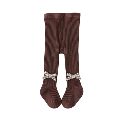 Baby Kid Girls Bow Muslin&Ribbed Accessories Socks Wholesale 220831176