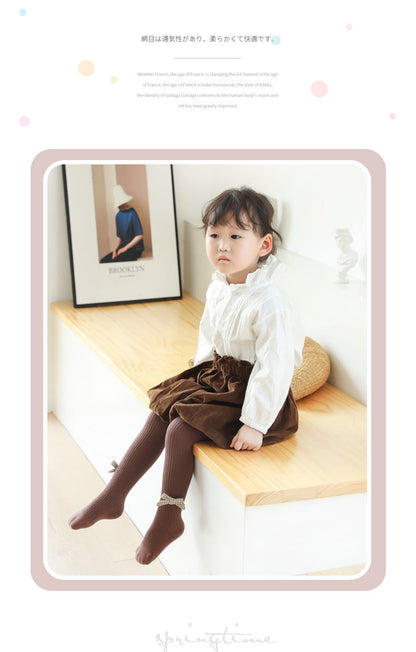 Baby Kid Girls Bow Muslin&Ribbed Accessories Socks Wholesale 220831176