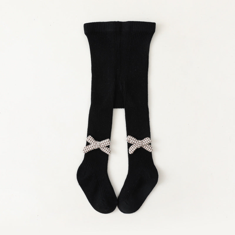 Baby Kid Girls Bow Muslin&Ribbed Accessories Socks Wholesale 220831176