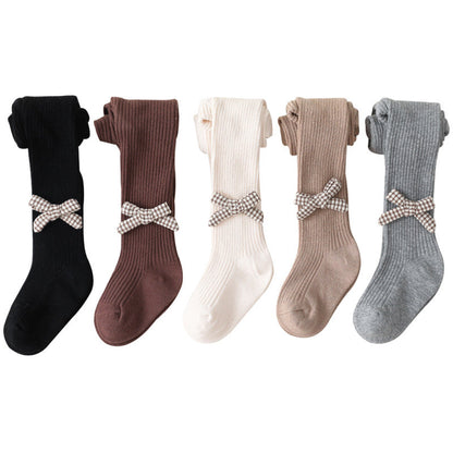 Baby Kid Girls Bow Muslin&Ribbed Accessories Socks Wholesale 220831176