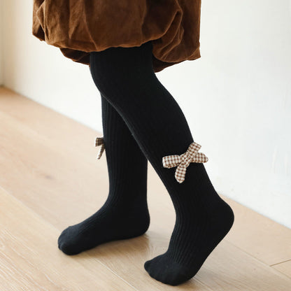Baby Kid Girls Bow Muslin&Ribbed Accessories Socks Wholesale 220831176