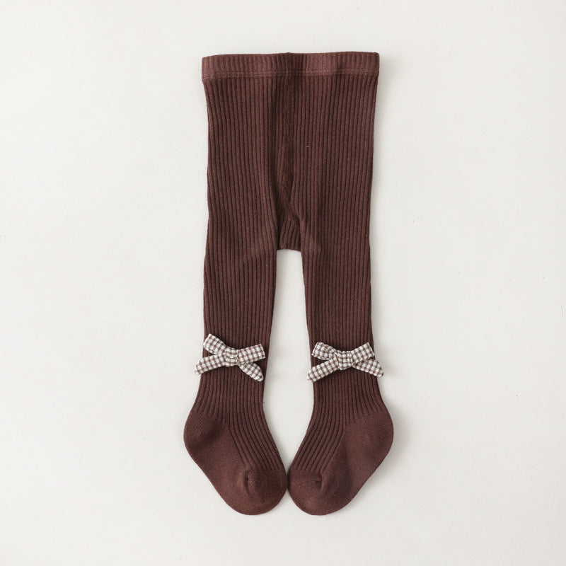 Baby Kid Girls Bow Muslin&Ribbed Accessories Socks Wholesale 220831176