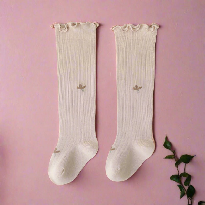Girls Flower Print Accessories Socks