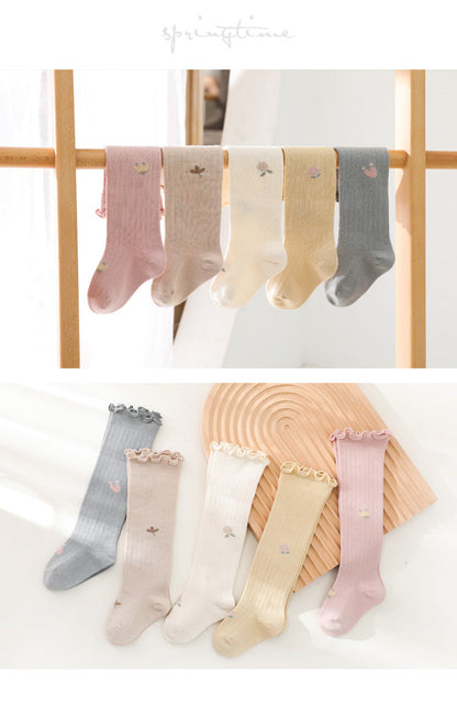 Girls Flower Print Accessories Socks