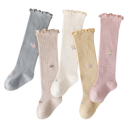 Girls Flower Print Accessories Socks