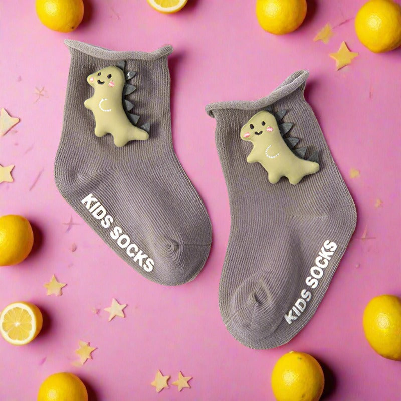 Baby Kid Unisex Letters Dinosaur Cartoon Socks