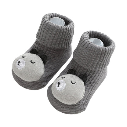 Unisex Animals Cartoon Muslin&Ribbed Accessories Socks
