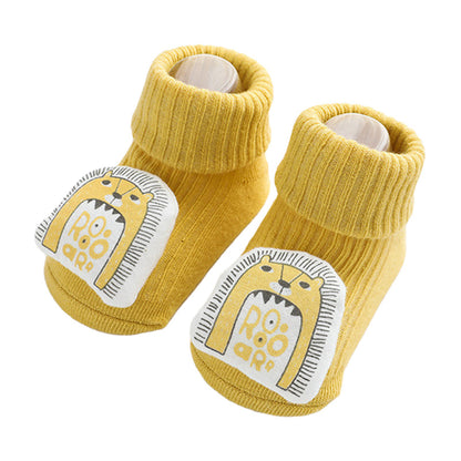 Unisex Animals Cartoon Muslin&Ribbed Accessories Socks
