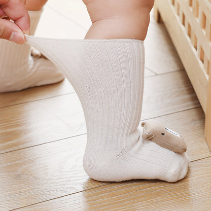 Unisex Animals Cartoon Muslin&Ribbed Accessories Socks