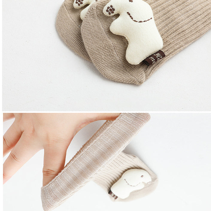 Unisex Animals Cartoon Muslin&Ribbed Accessories Socks