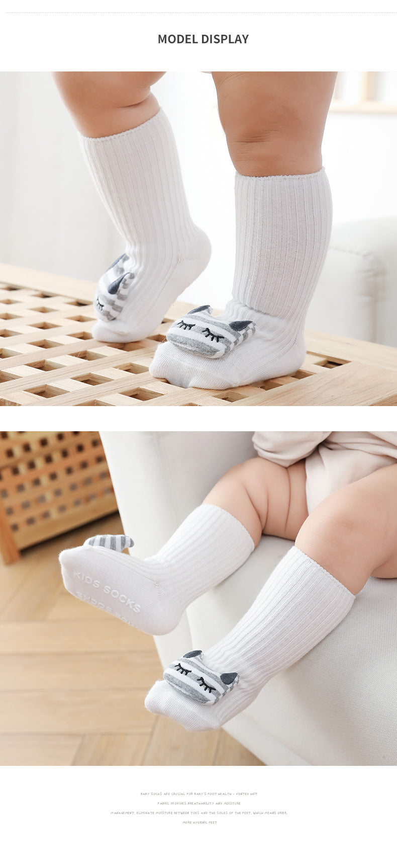 Unisex Animals Cartoon Muslin&Ribbed Accessories Socks