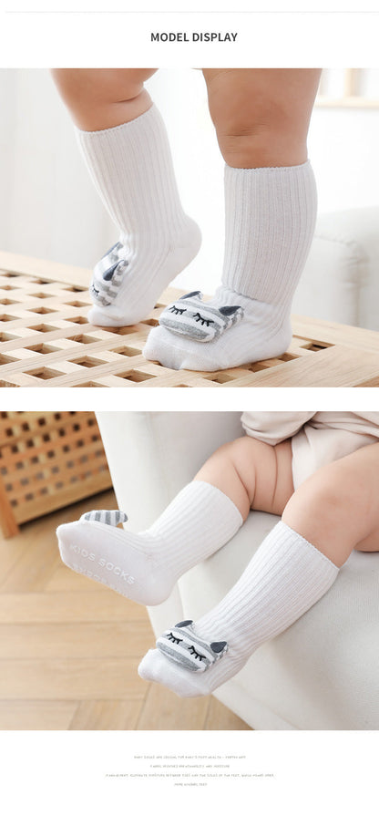 Unisex Animals Cartoon Muslin&Ribbed Accessories Socks