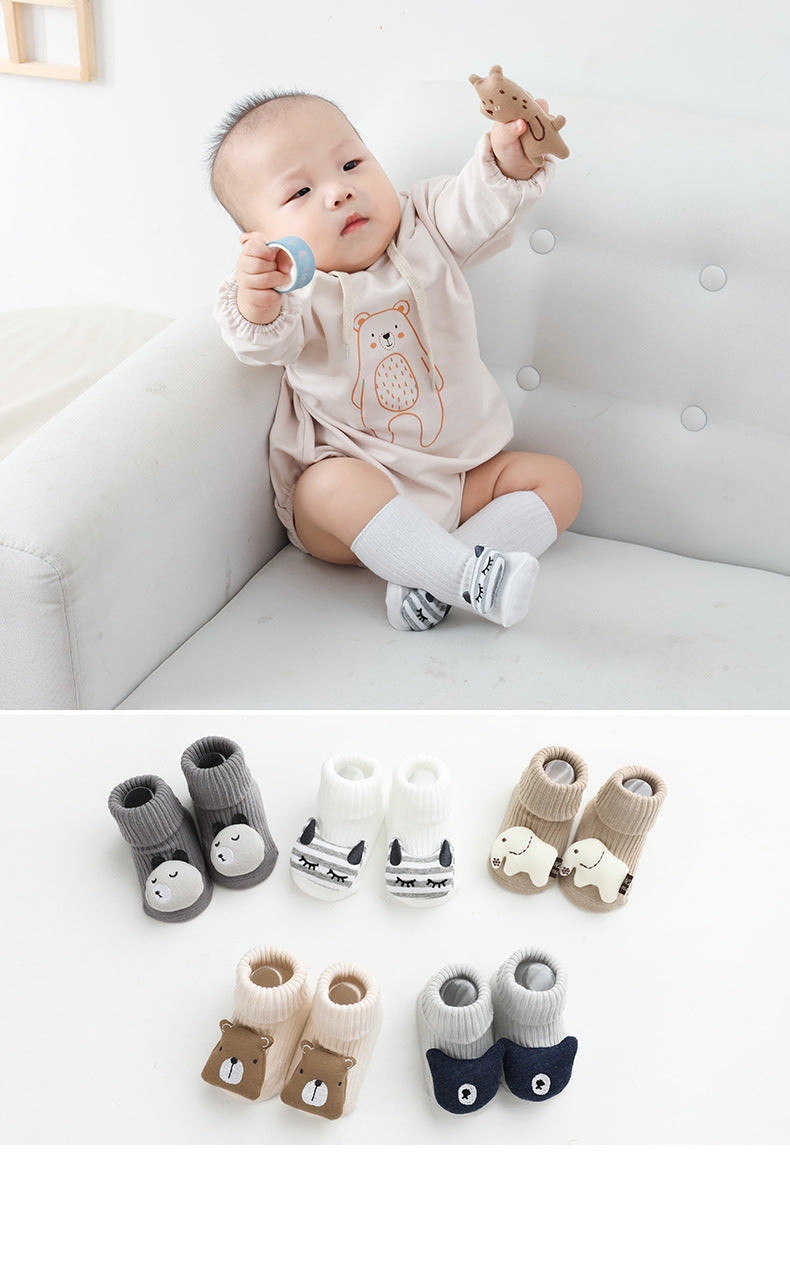 Unisex Animals Cartoon Muslin&Ribbed Accessories Socks