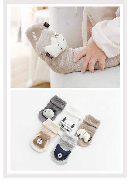 Unisex Animals Cartoon Muslin&Ribbed Accessories Socks