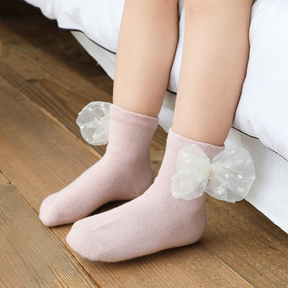 Girls Striped Flower Cartoon Lace Accessories Socks