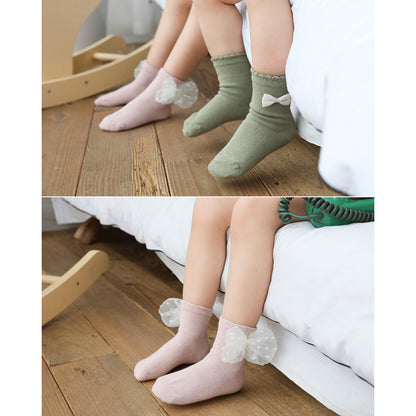 Girls Striped Flower Cartoon Lace Accessories Socks