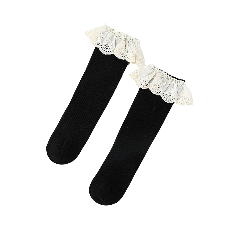 Girls Embroidered Muslin&Ribbed Accessories Socks Wholesale 22083148